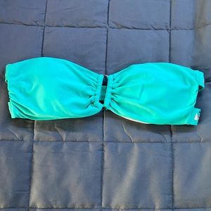 Strapless sea green bathing suit top